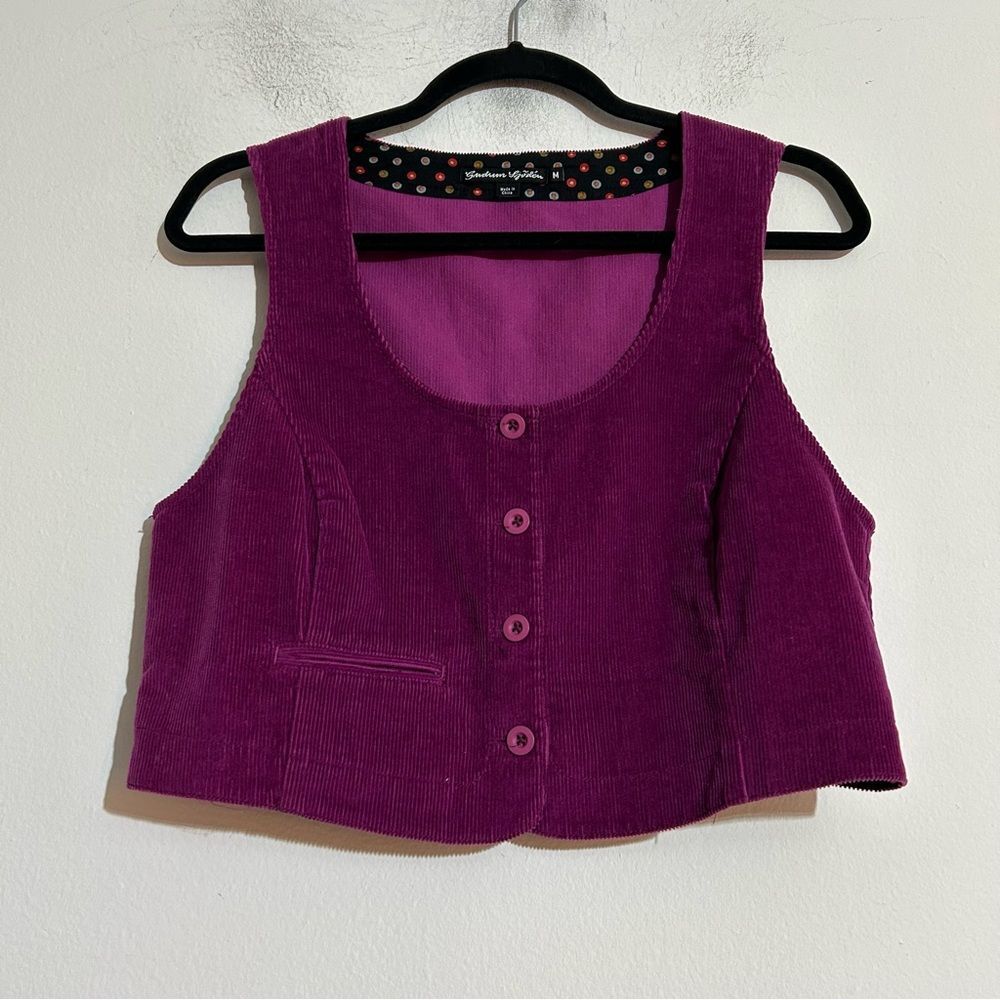 Gudrun Sjoden Fine Wale Corduroy Vest Organic Cotton Boysen Berry Medium